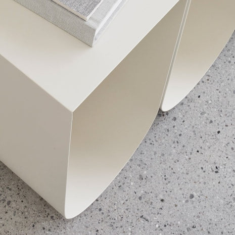 Curved Side Table Beige