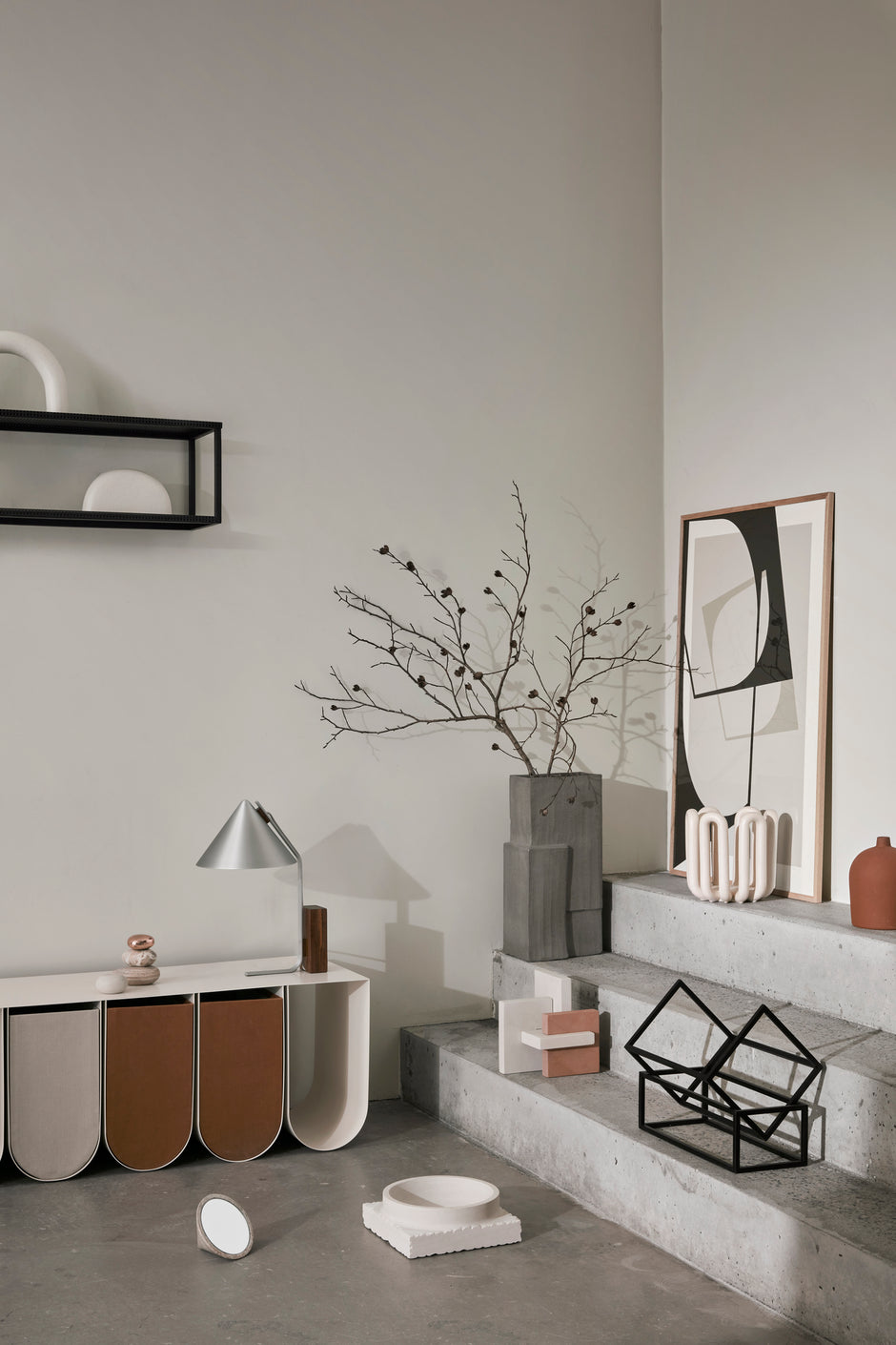 Curved Bench Beige