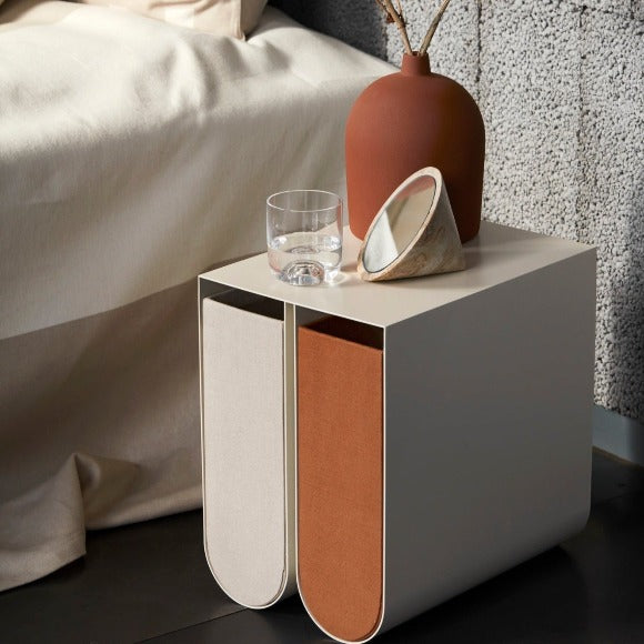 Curved Side Table Beige