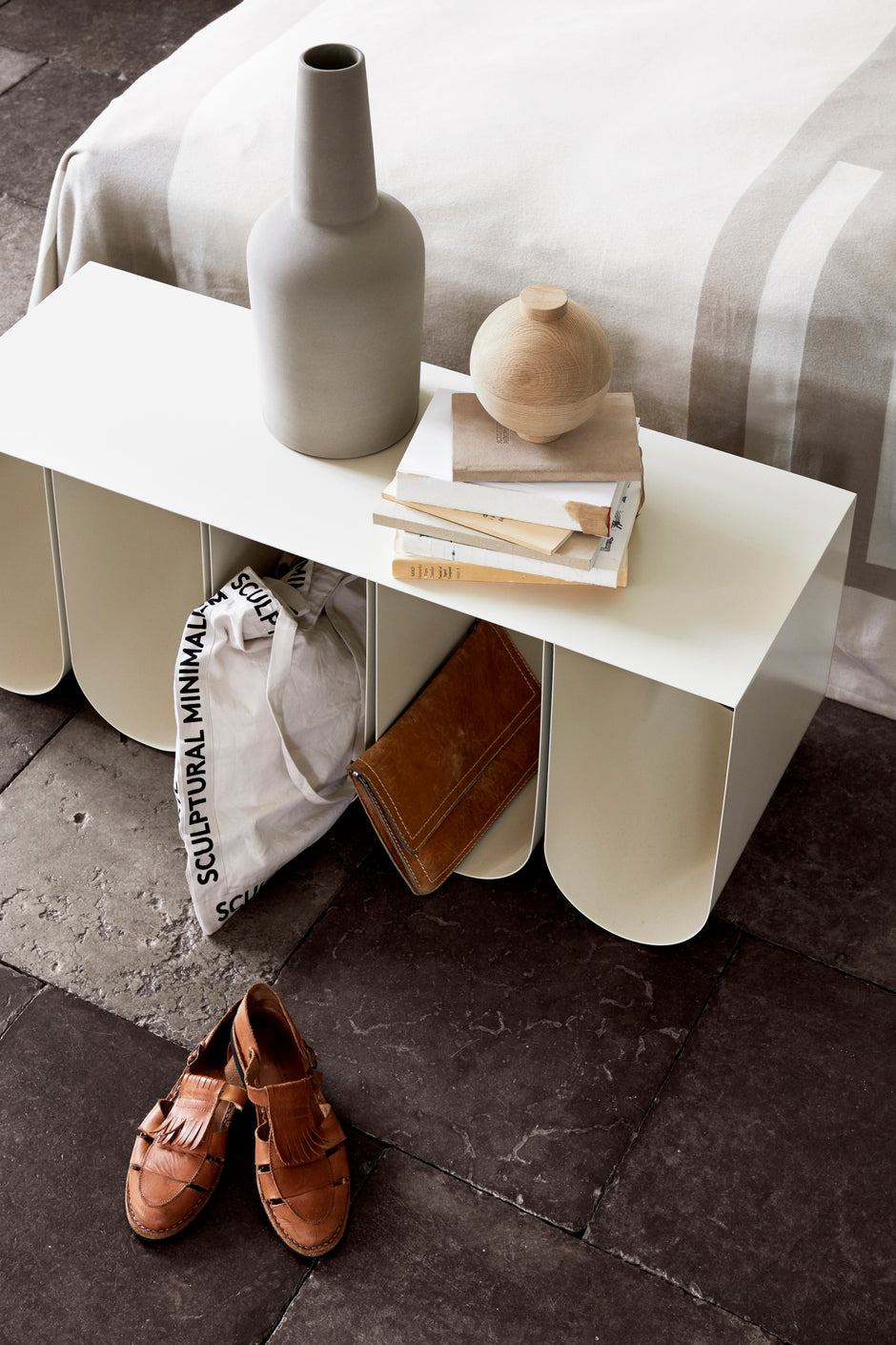 Curved Bench Beige