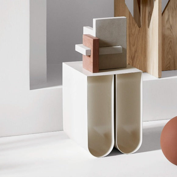 Curved Side Table Beige