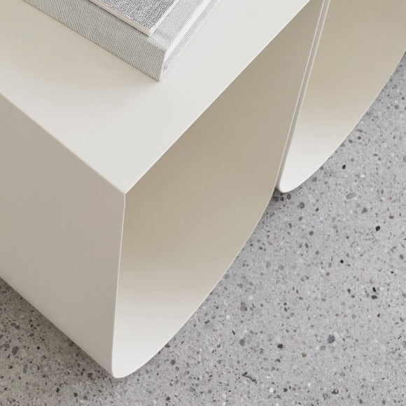 Curved Side Table Beige