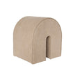 CURVED POUF LIGHT BROWN NUBUCH